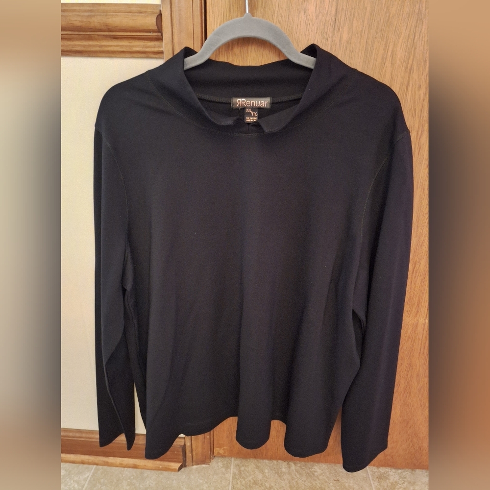 Final Price* Renuar NWOT Black Long Sleeve Mockneck Women's Shirt Size XXL